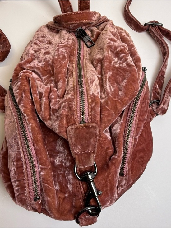 REBECCA MINKOFF MEDIUM VELVET JULIAN PINK BACKPACK $245 Travel Organizer Purse main image 3